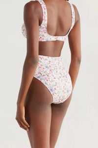 hutch Iona Two-piece Swim Set in white tropical garden - women's swimwear - detail view