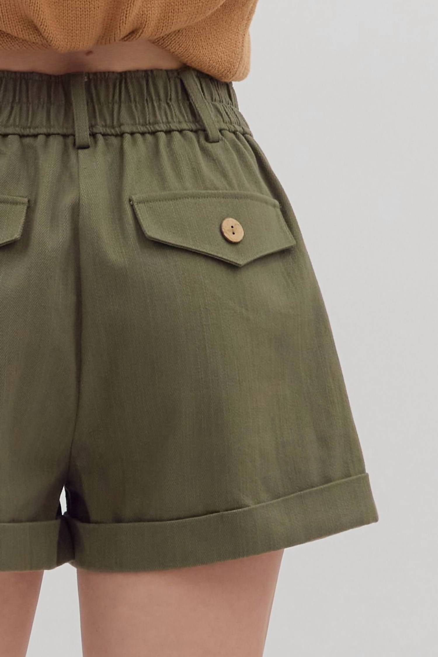 Entro - Nellie High-waist Rolled Cuff Shorts