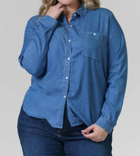 Lysse - Drew Stretch Chambray Shirt - Plus