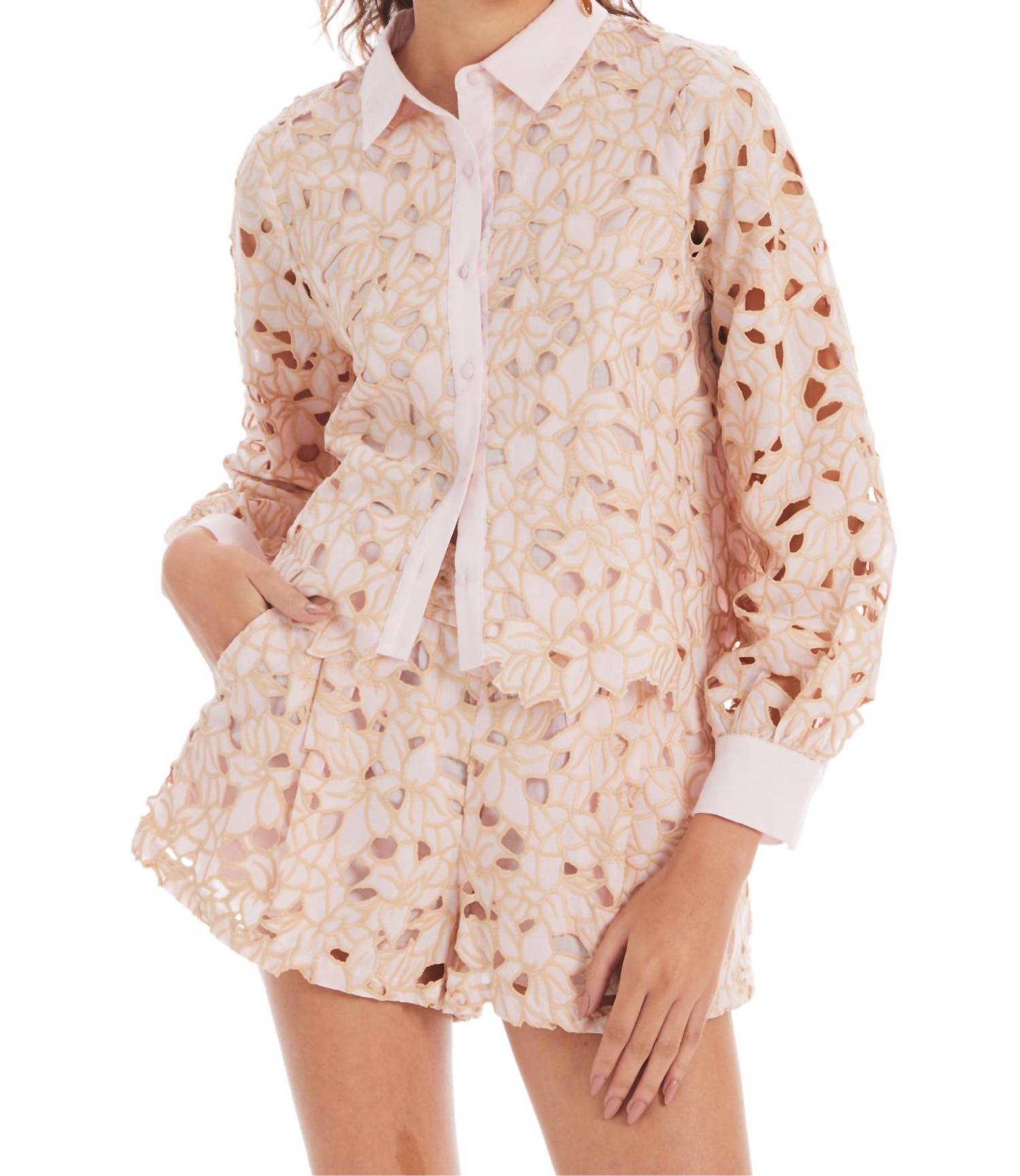 ALLISON NEW YORK Ainsley Shorts in blush - women's shorts - alternate view