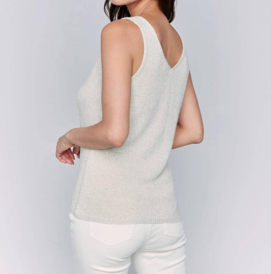 Charlie B - V-neck Lurex Thread Cami Top