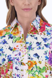 Foxcroft - Olivia 3/4 Sleeve Floral Top