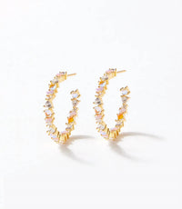 Native Gem - Women's Gemstone Hoop Earrings