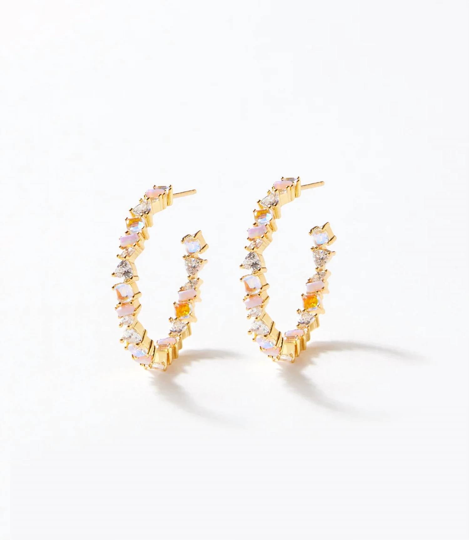 Native Gem - Women's Gemstone Hoop Earrings