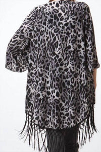 Honey Punch - 3/4 Length Sleeves Fringe Kimono