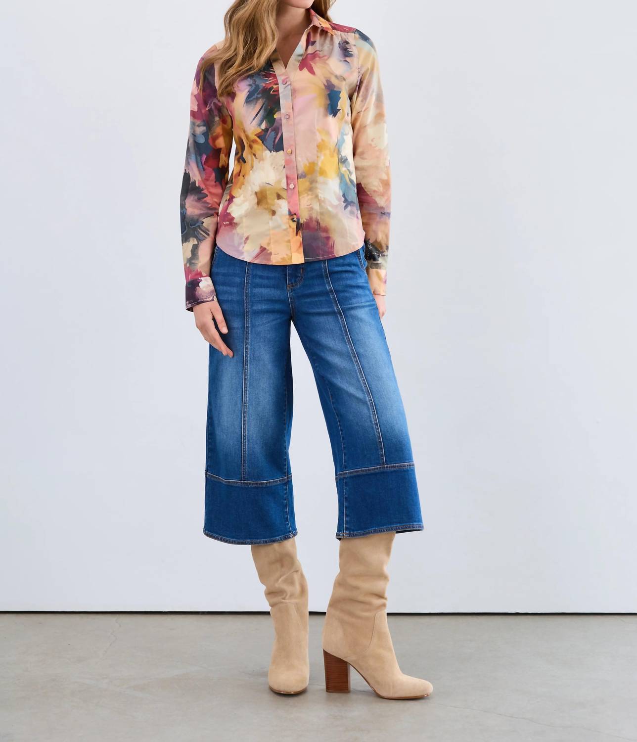Fdj - Long Sleeve Split Neck Shirt