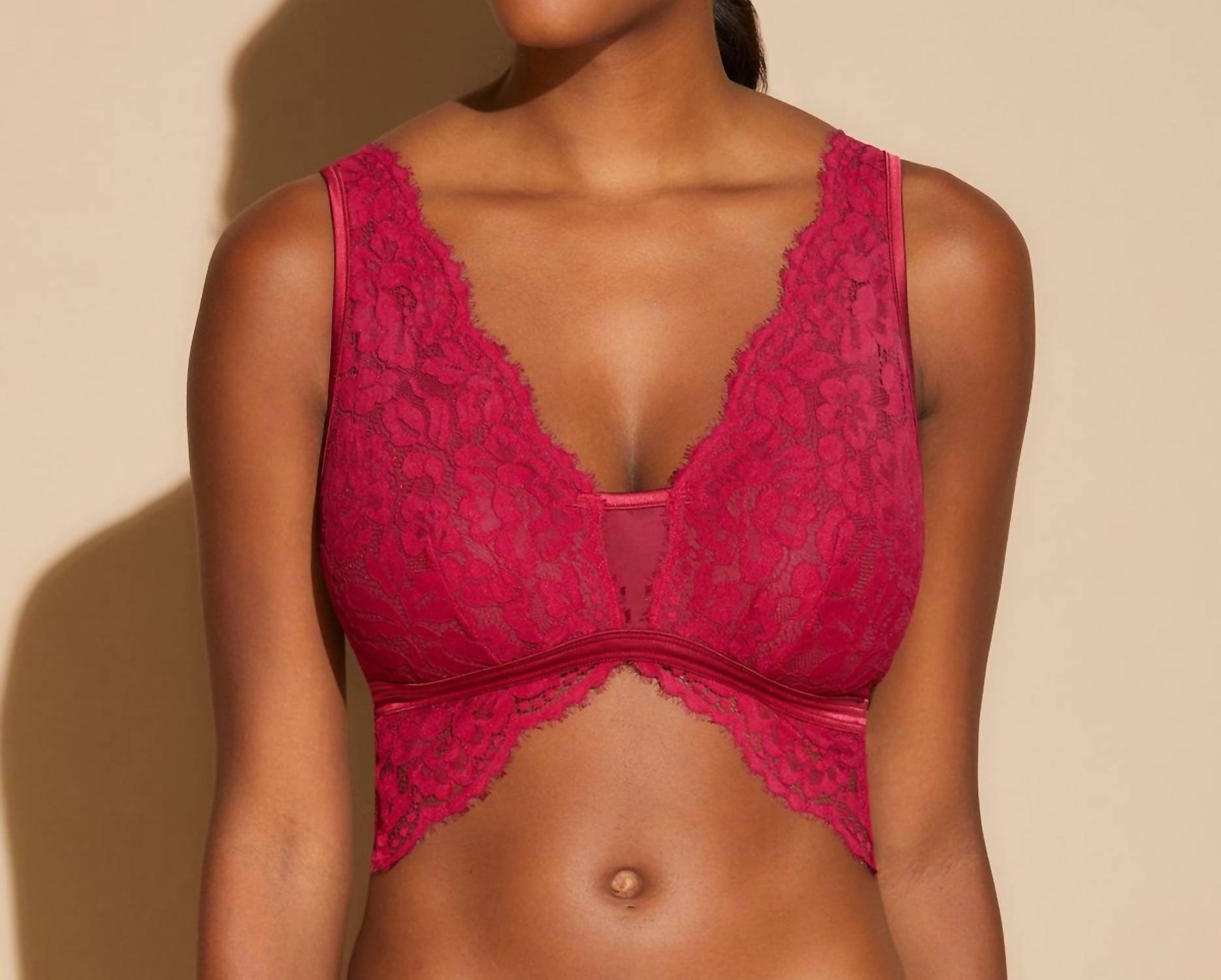 Cosabella Magnolia Curvy Bralette in deep ruby - women's intimate