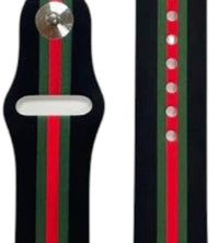 Time World - Unisex Striped Silicone Apple Watch Band - 38 Mm