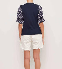 Fifteen Twenty - Women's Tamra Contrast Puff Sleeve Top