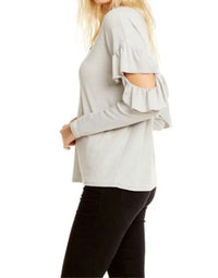 Chaser - Vintage Rib Long Sleeve Vented Ruffle Dolman Top