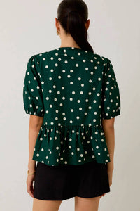 Le Lis - Stephanie Puff Sleeve Polka Dot Blouse
