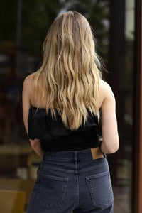 Ganni - Melange Knit Strapless Top