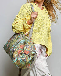 Pol - Front Pocket Quilted Adjustable Strap Duffle Bag