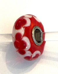 Trollbeads Women's Universal Charm Bead in unique red white bead - women's item