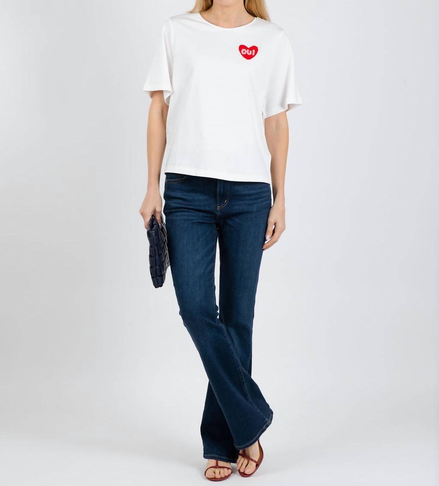 Oui Heart Tee in cloud dancer - women's t-shirt - view 4