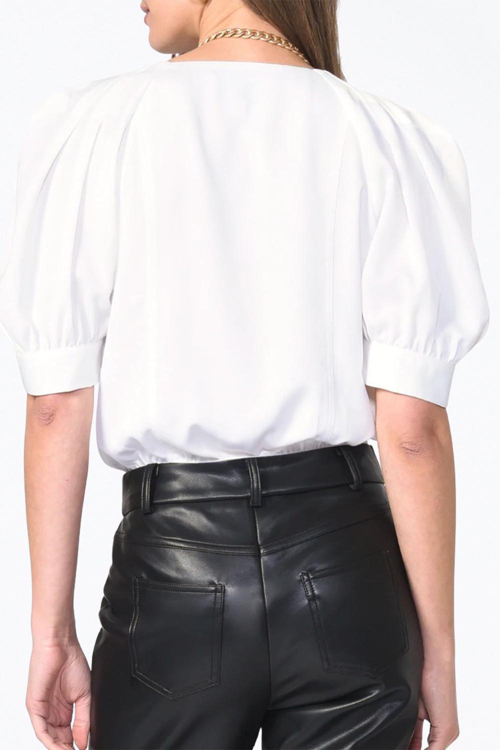 MAE WRAP-EFFECT SATEEN BODYSUIT