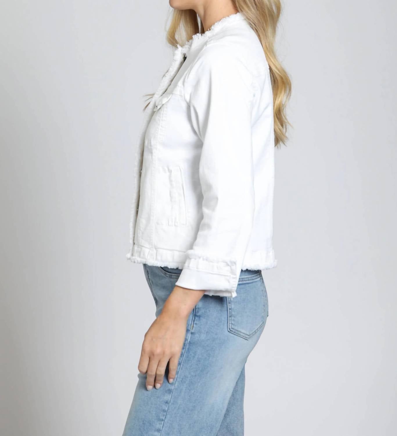 Apny - Jean Jacket With Frayed Detail