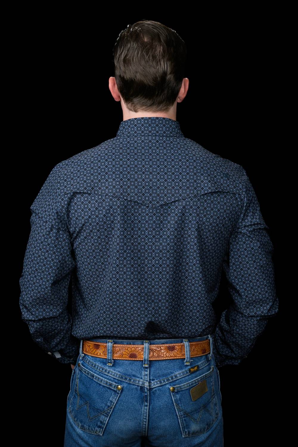 Ferrell The Silas Long Sleeve Snap Shirt in black - men's long sleeve top - view 4