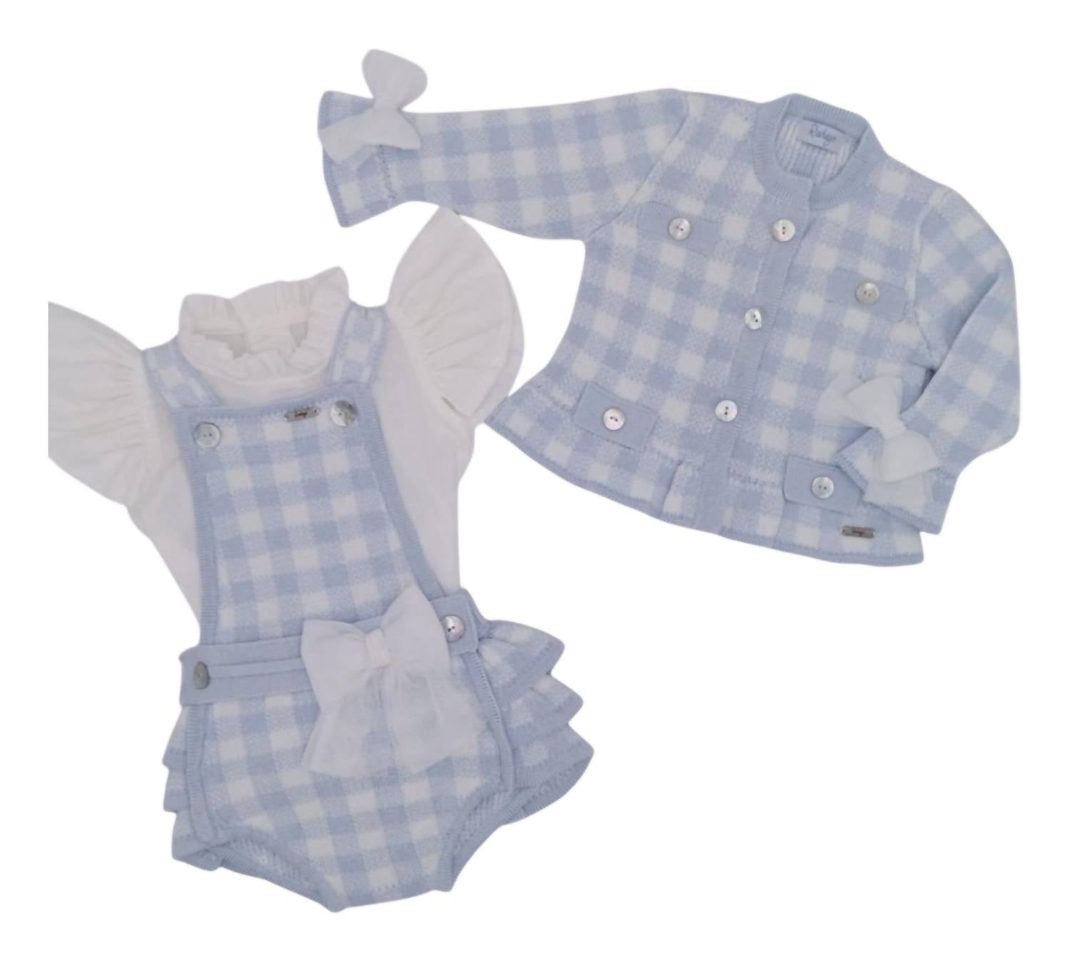 Rahigo - Girl's Gingham Knit Baby Set With Jacket