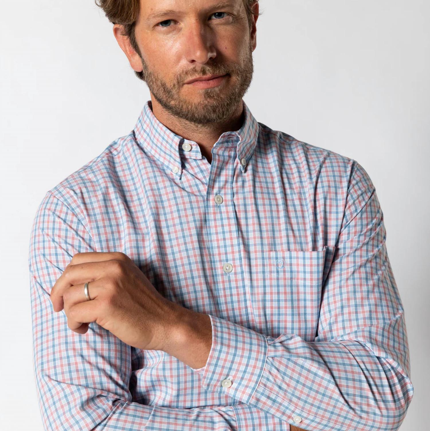 Duck Head - Long Sleeve Performance Poplin Sport Shirt