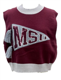 Queen Of Sparkles - MSU Pennant Sweater Tank