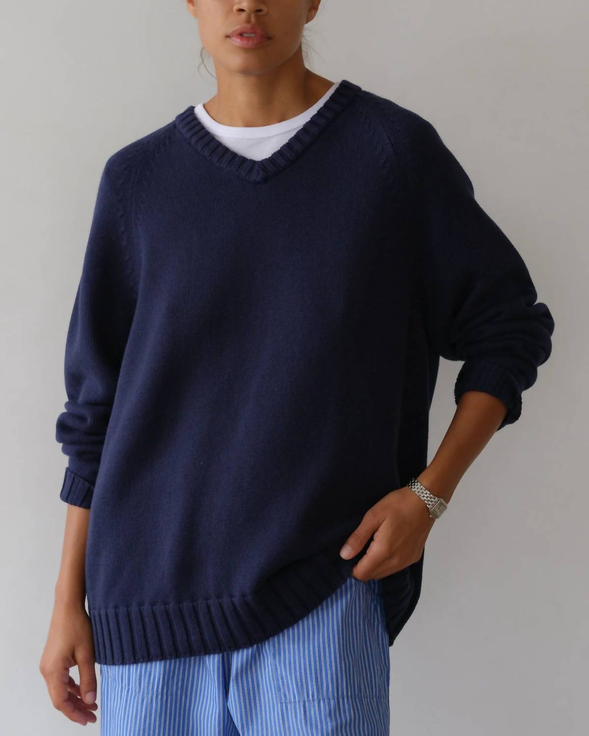 Donni. - Cotton Cashmere V-neck Sweater