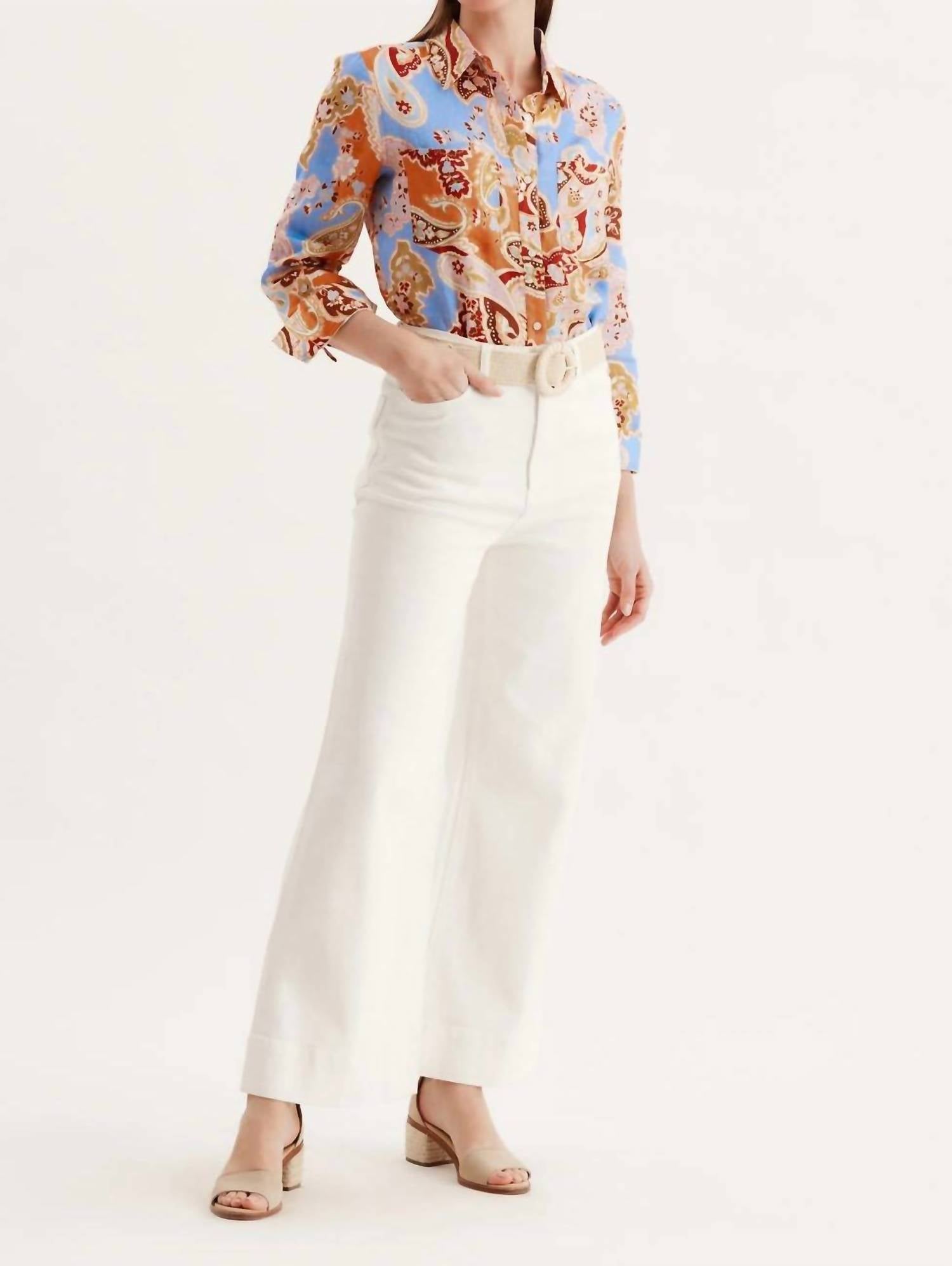 Tyler Boe - Addison Linen Paisley Blouse