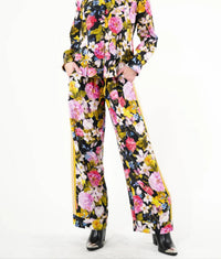 Aratta Flower Bomb Elastic Waist Pants in night floral - women's pants