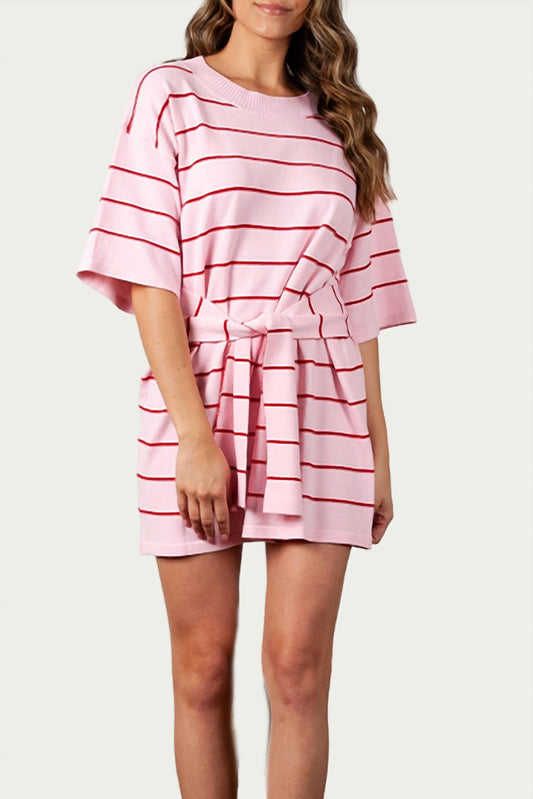 CYBELLE BELTED KNIT MINI DRESS