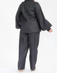 Karen T Design - Long Sleeve Top And Straight Pants Set