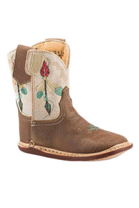 ROPER Girls Arrow Feather Toddler Boot in brown white - kids' boots