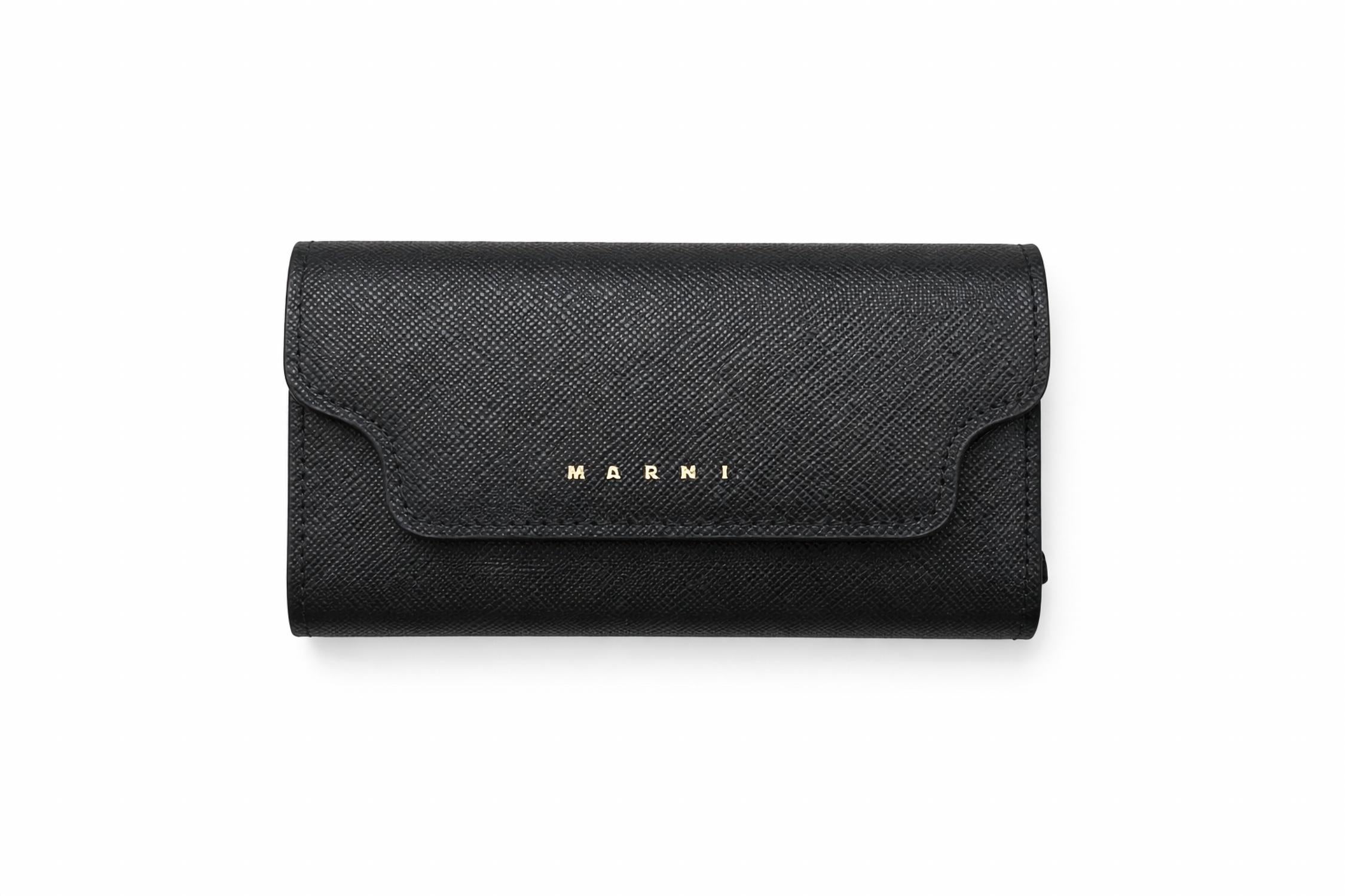 MARNI Women's Trunk 6-hook Leather Key Case in black - women's accessory