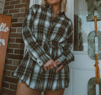 Promesa - Check Her Out Flannel Long Sleeve Romper