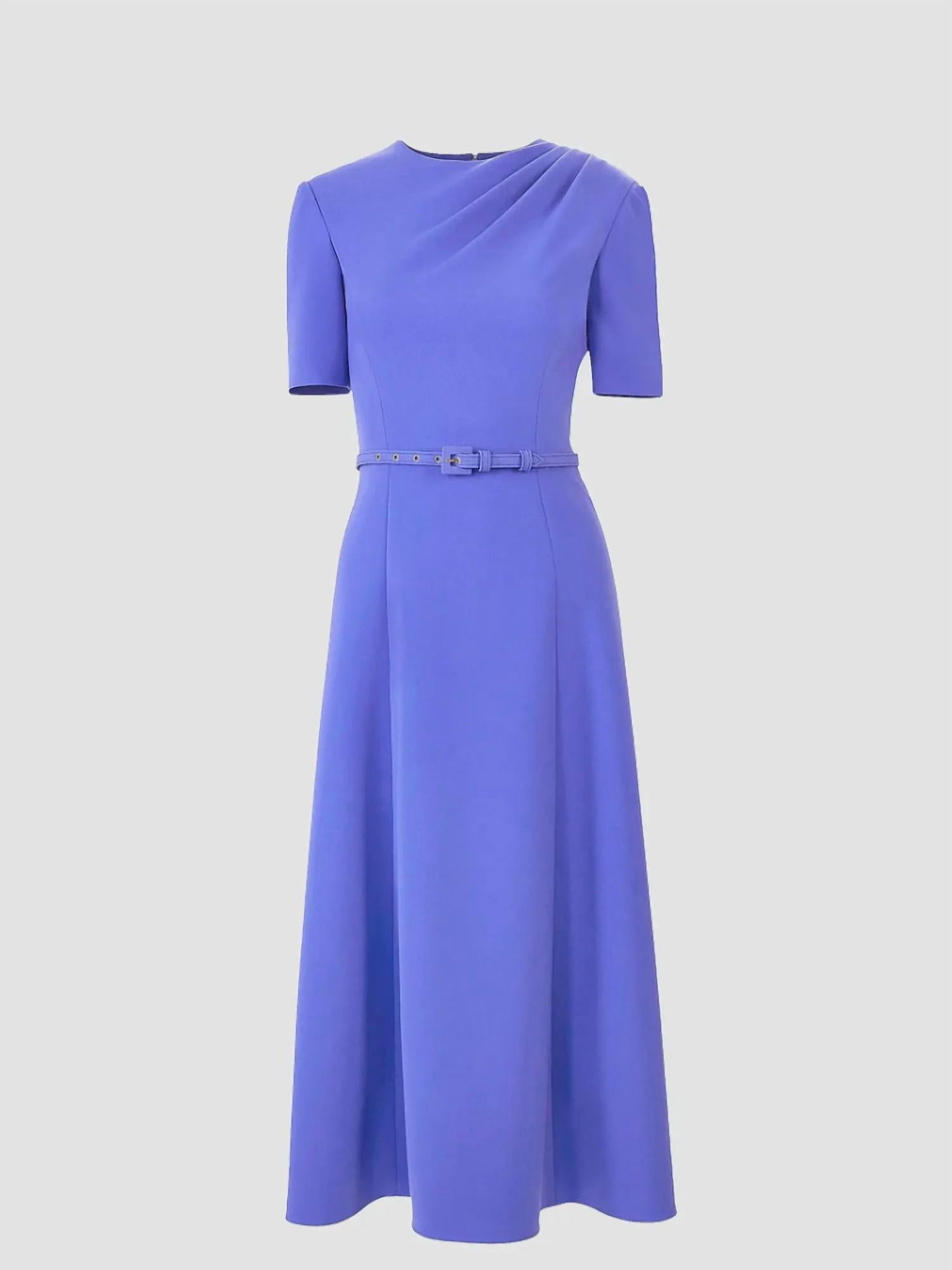 Carolina Herrera - Draped Midi Dress with Belt