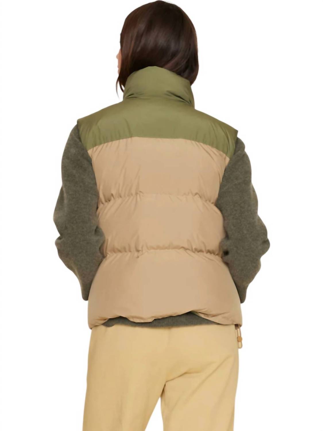 XIRENA Miller High Puffers Vest in woodland - women's jacket - detail view