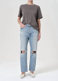 AGOLDE 90's mid rise loose fit Jean in threadbare - women's jeans