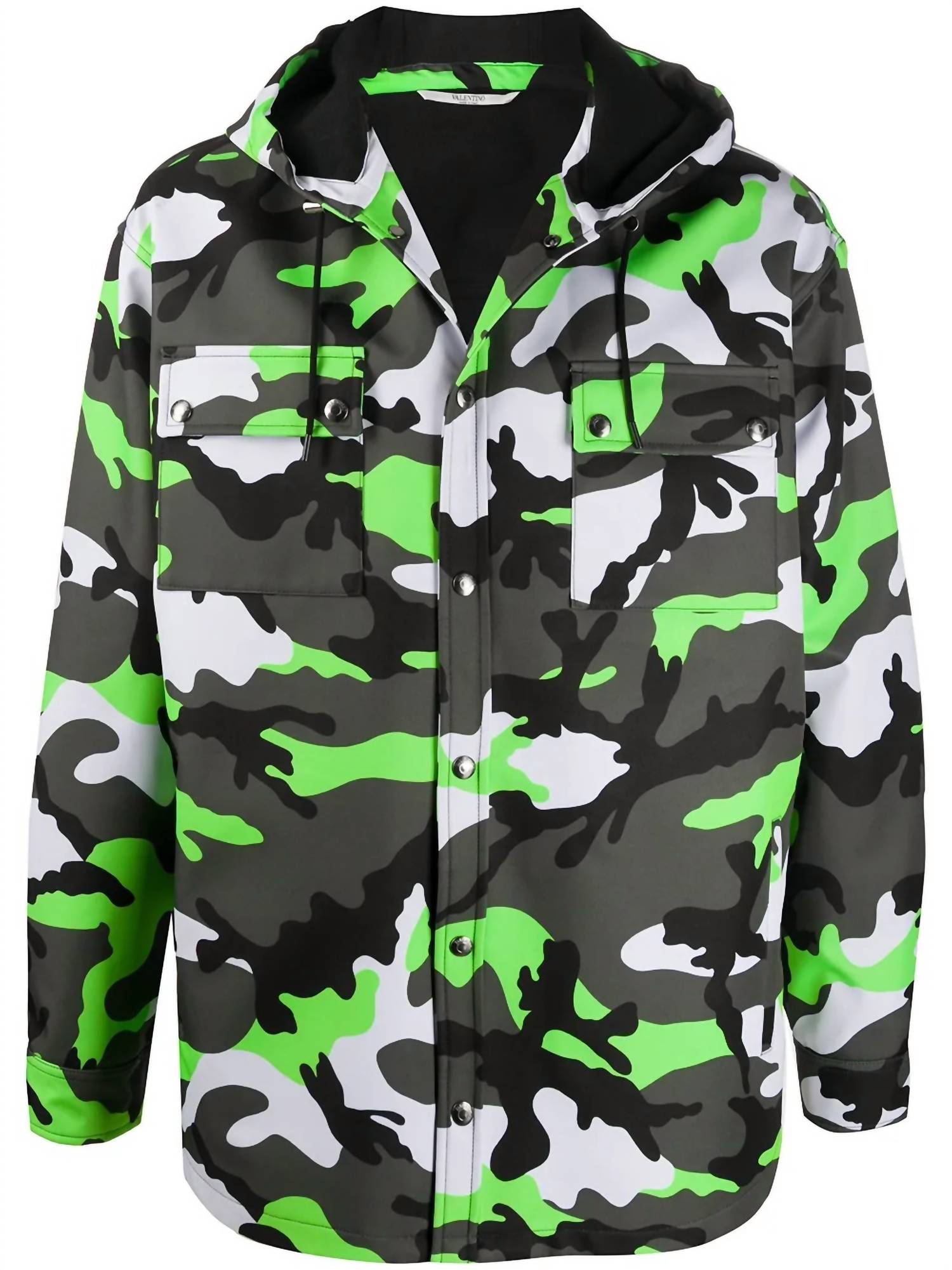 Valentino - Camouflage Print Hooded Jacket