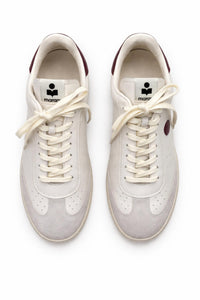 ISABEL MARANT Women's Bryce Sneaker in ecru burgundy - women's sneaker - detail view