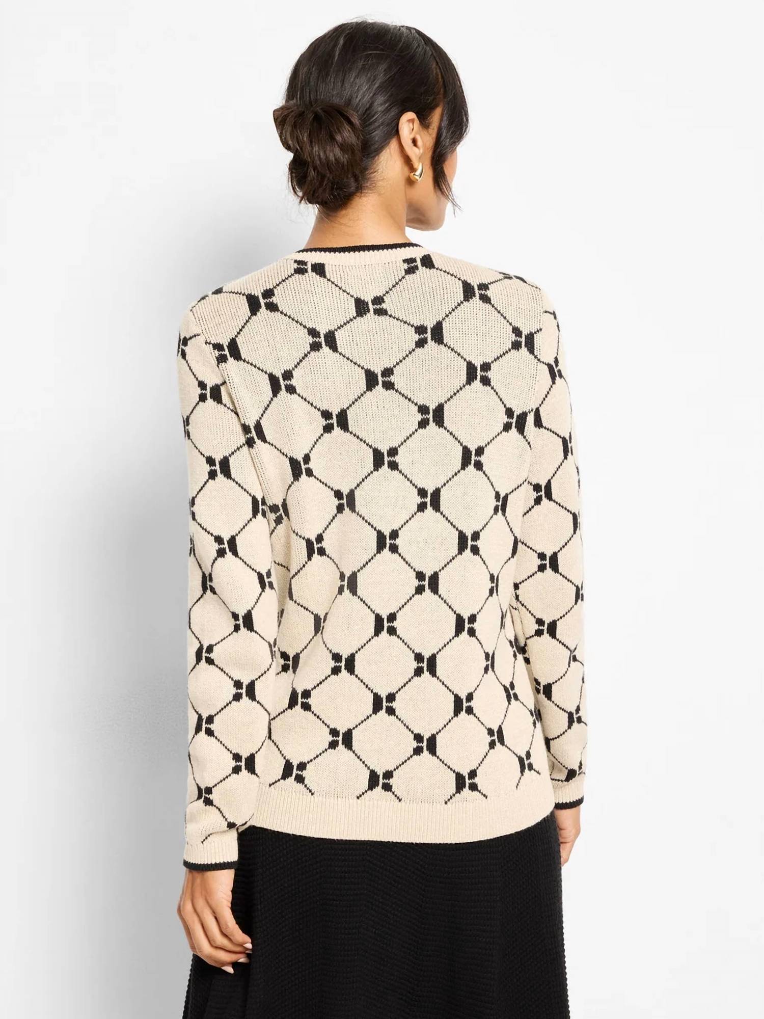 Nic + Zoe - Long Sleeve Geo Sweater