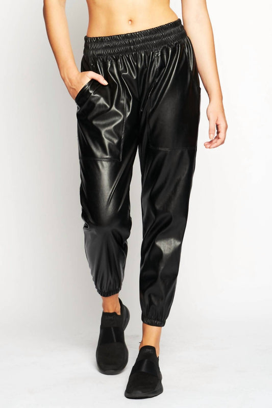 Downtown Vegan Leather Jogger