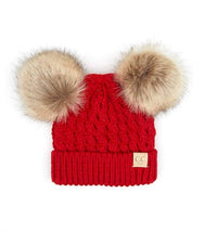 C.C Beanie - Kids Double Fur Pom Beanie