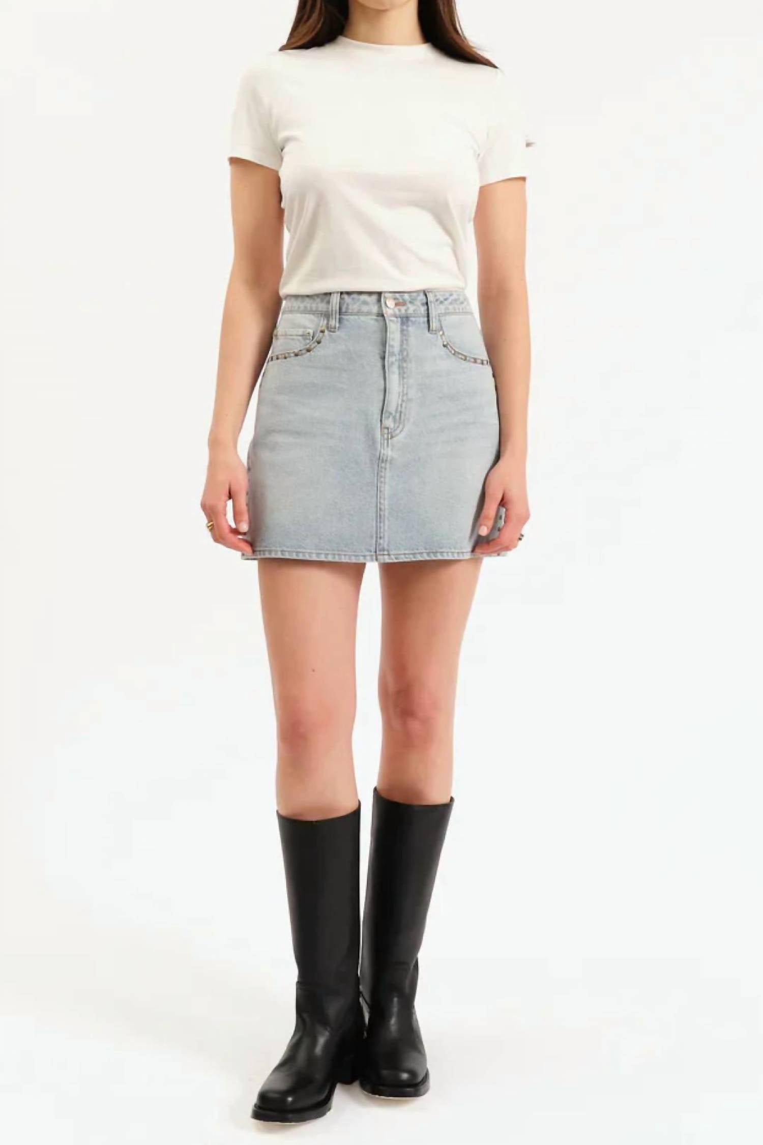 Daze - Studded Denim Skirt