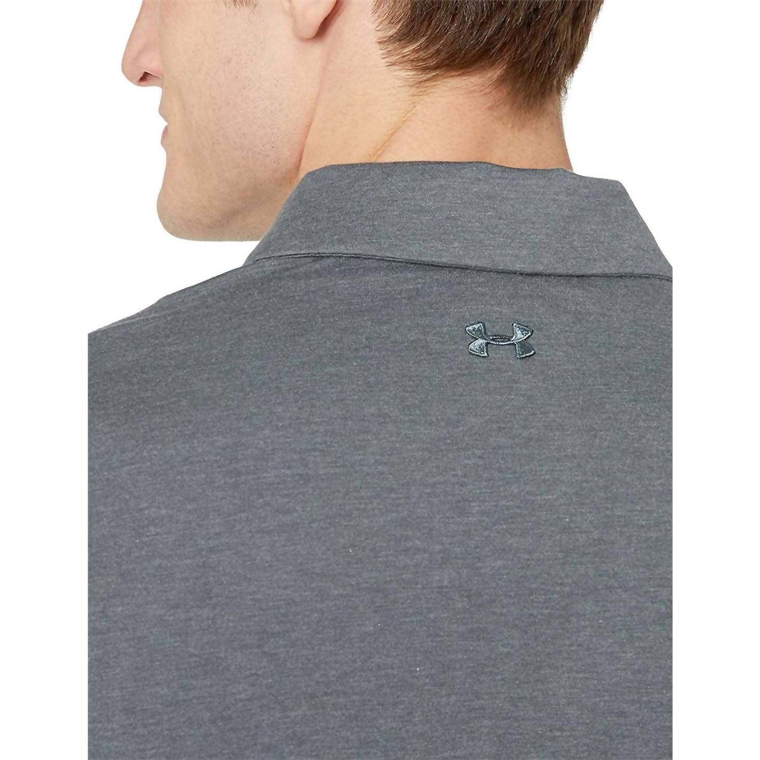 UNDER ARMOUR Charged Cotton Scramble Golf Polo Shirt Top - Plus in pitch gray - men's shirt - alternate view
