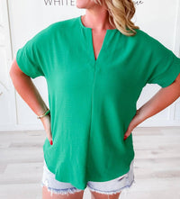 Zenana - Bernie Airflow Split Neck Top