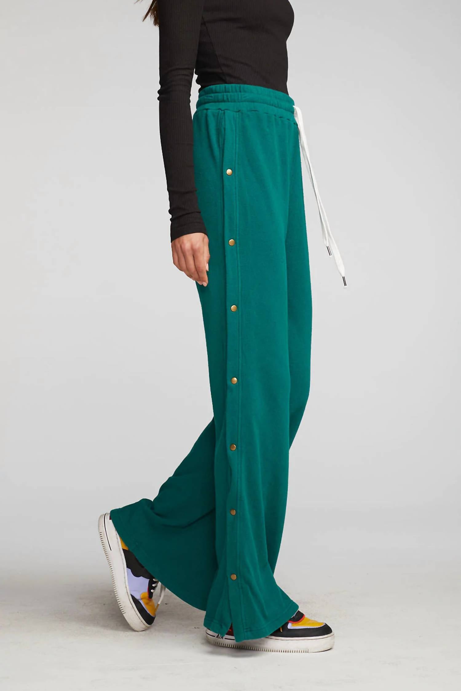 Chaser - Wide Leg Button Sweat Pant