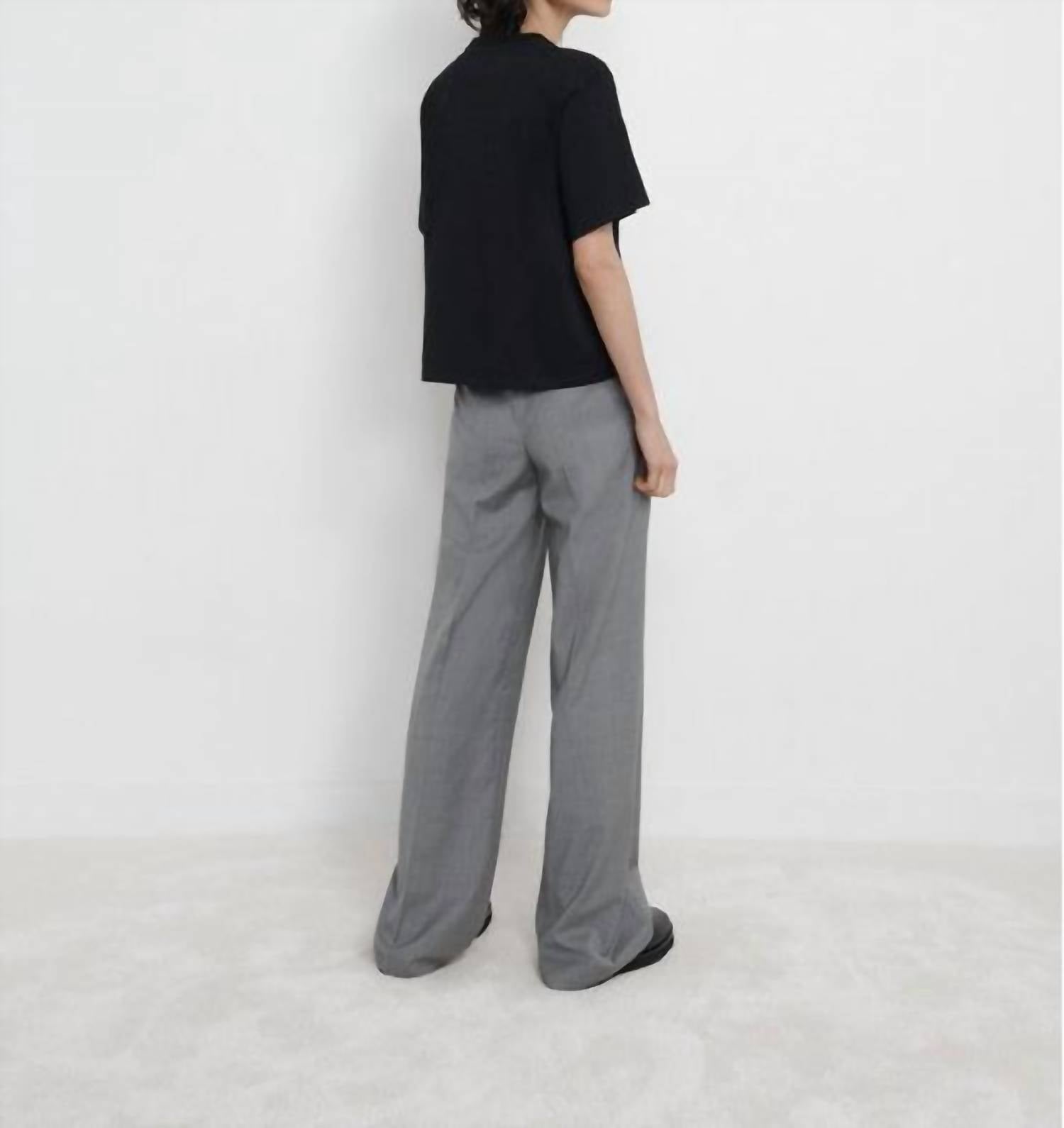 Loulou de Saison Telanto Cotton T-Shirt in black - women's t-shirt - detail view