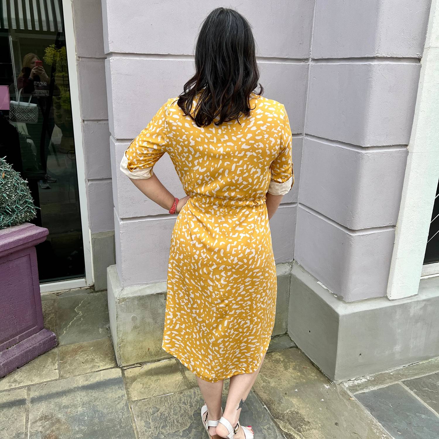 Apricot - Drawstring Safari Shirt Dress
