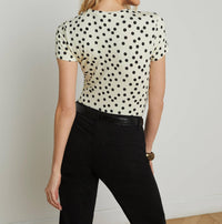 L'Agence - Ressi Polka Dot Short Sleeve Crew