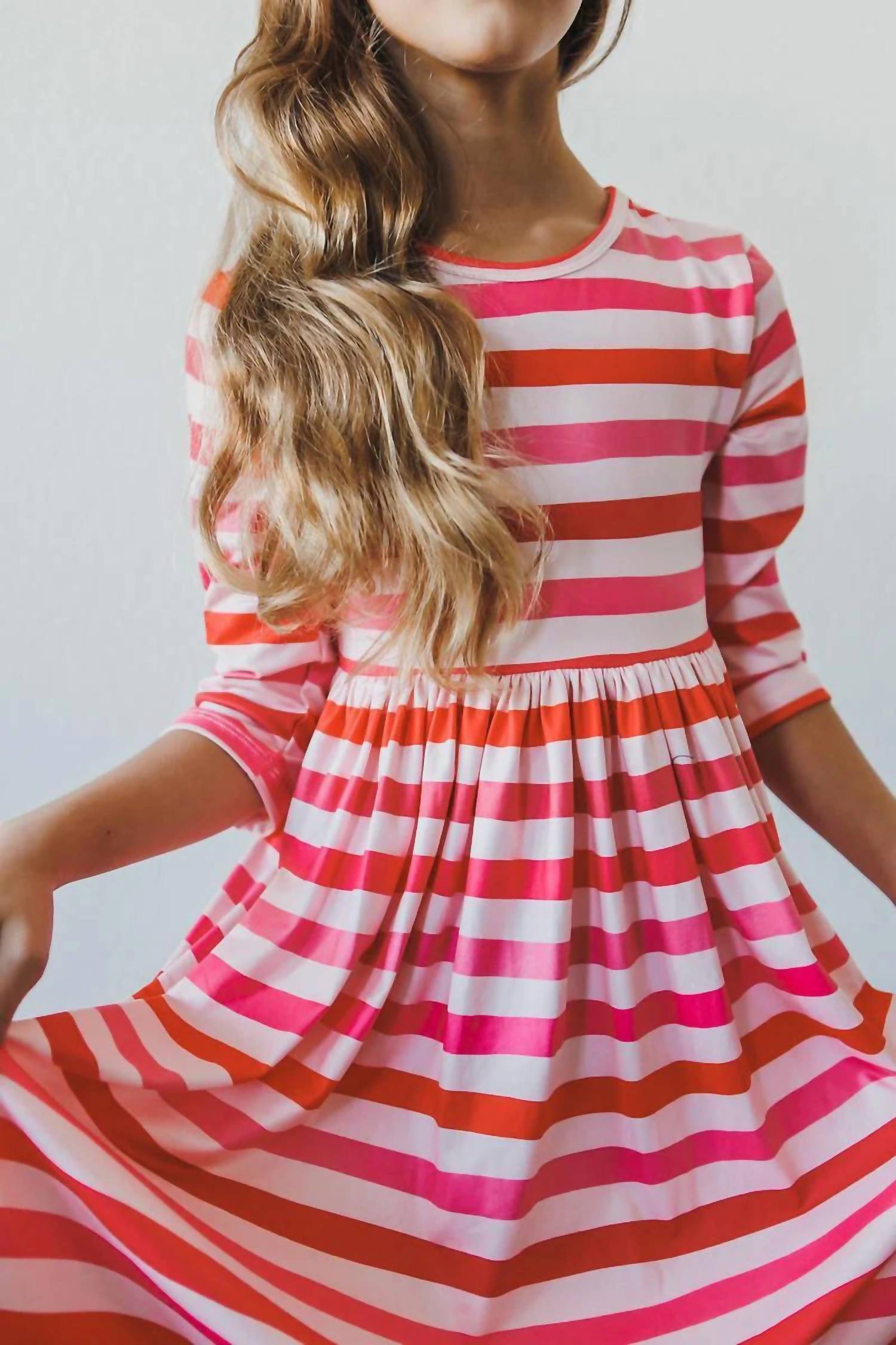 Mila & Rose - Girl's All You Need Is Love Striped Twirl Dress