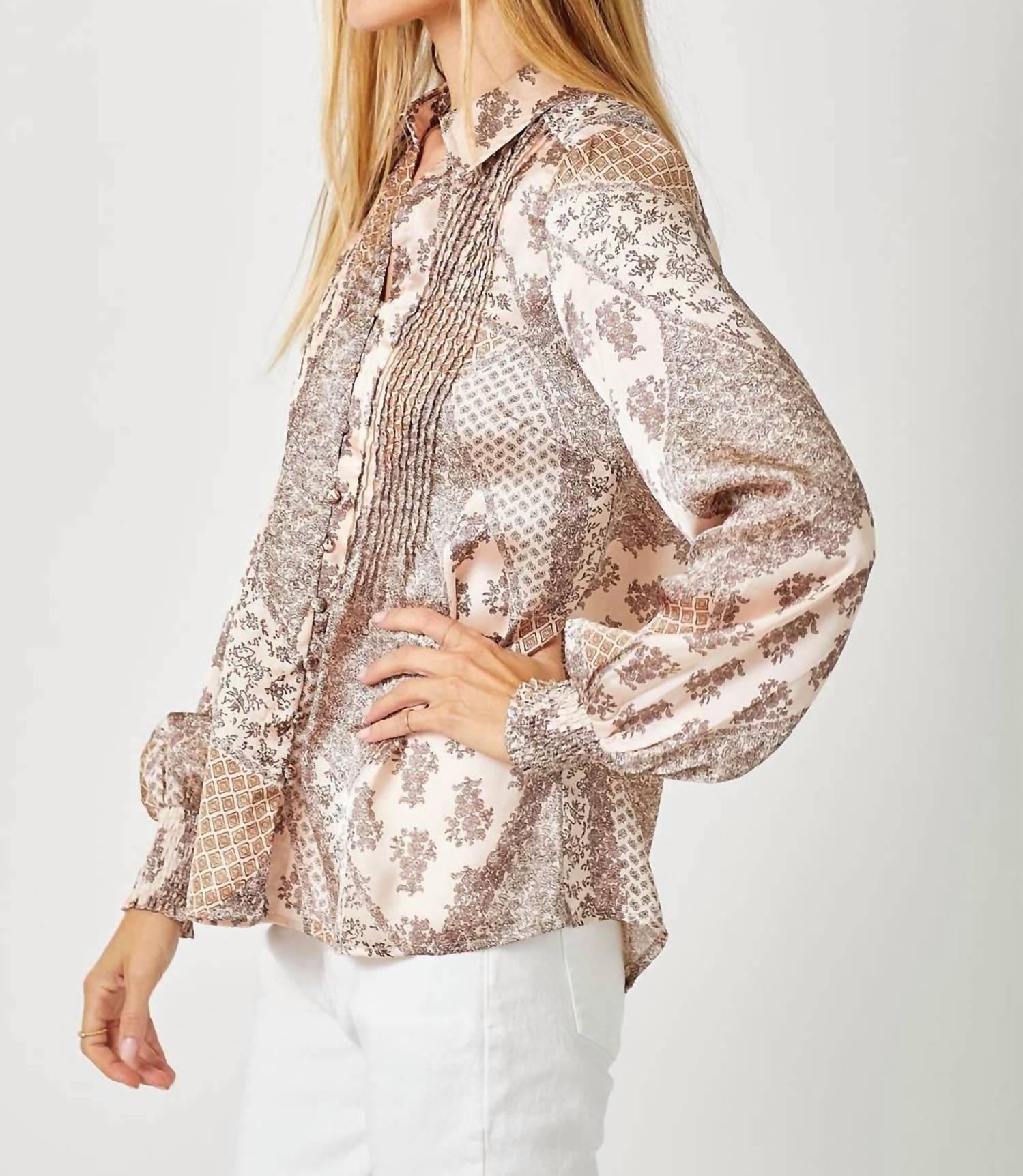 Mystree - Pintuck Print Blouse